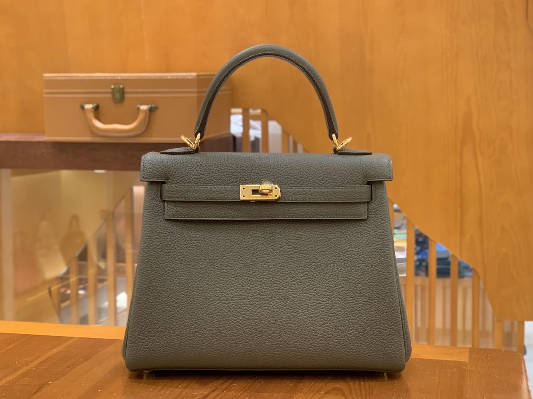 올수공 에르메스 켈리 25 토고 퓨터 그레이 골드 버클