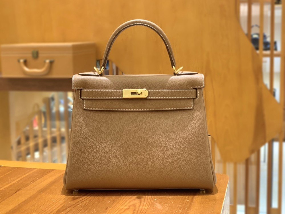 올수공 에르메스 켈리 28 토고 골드 ​​브라운 골드 버클
