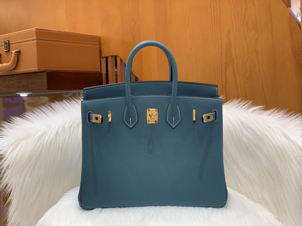 올수공 에르메스 버킨 25 토고 데님 블루 골드 버클