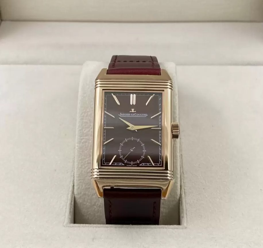 예거 르쿨트르 리베르소 Tribute Monoface Small Seconds 레드 다이얼 레더 스트랩 Q713256J