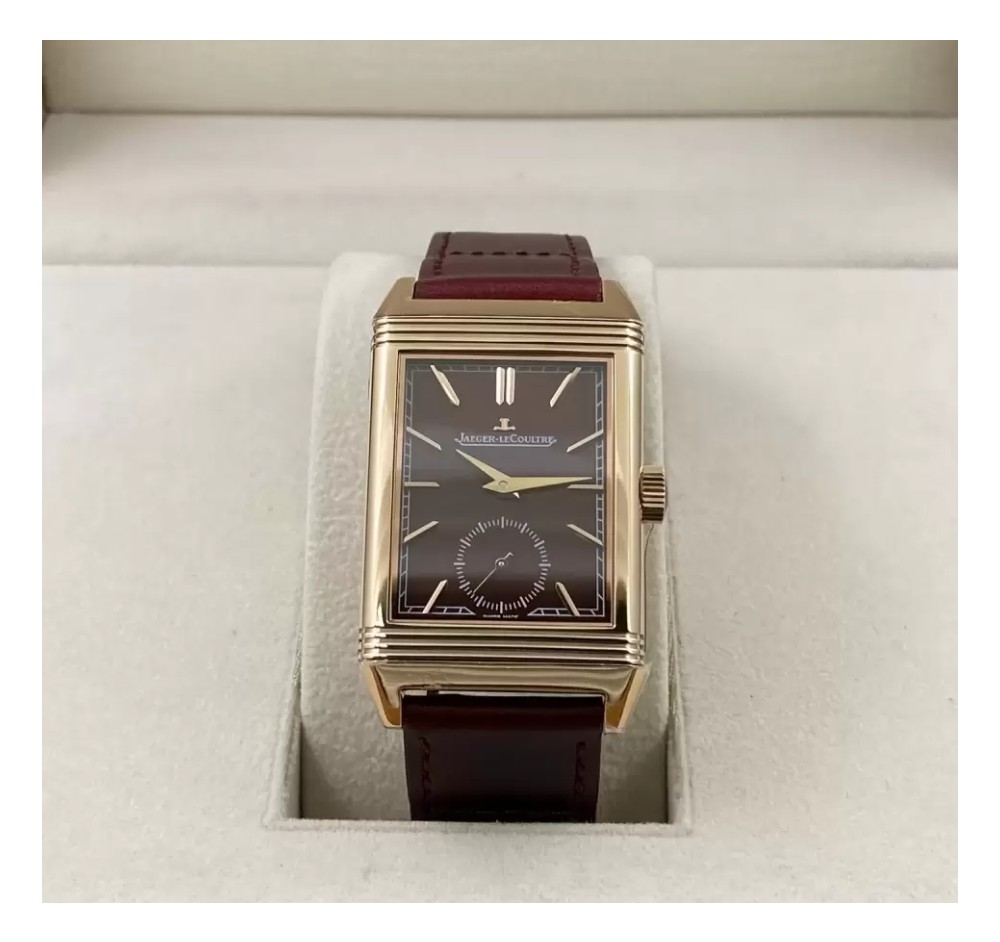 예거 르쿨트르 리베르소 Tribute Monoface Small Seconds 레드 다이얼 레더 스트랩 Q713256J