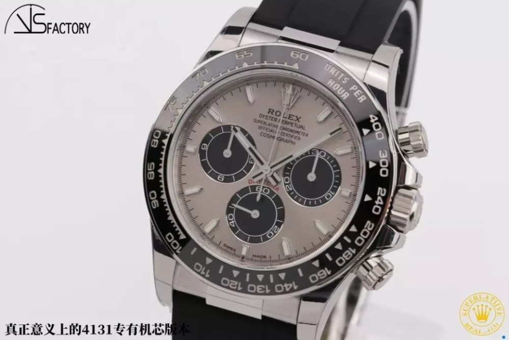 롤렉스 데이토나 크로노그래프 그레이 다이얼 바인덱스 40mm 러버밴드 126506