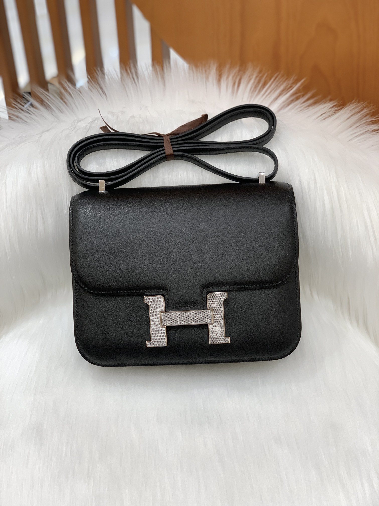 올수공 에르메스 콘스탄스 18 블랙 앱송 리자드 버클