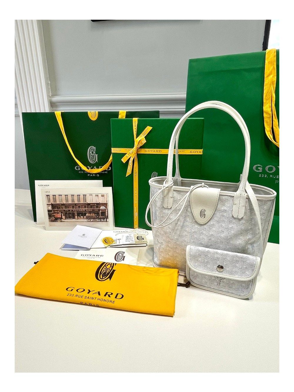 고야드 미니 앙주 토트백 화이트