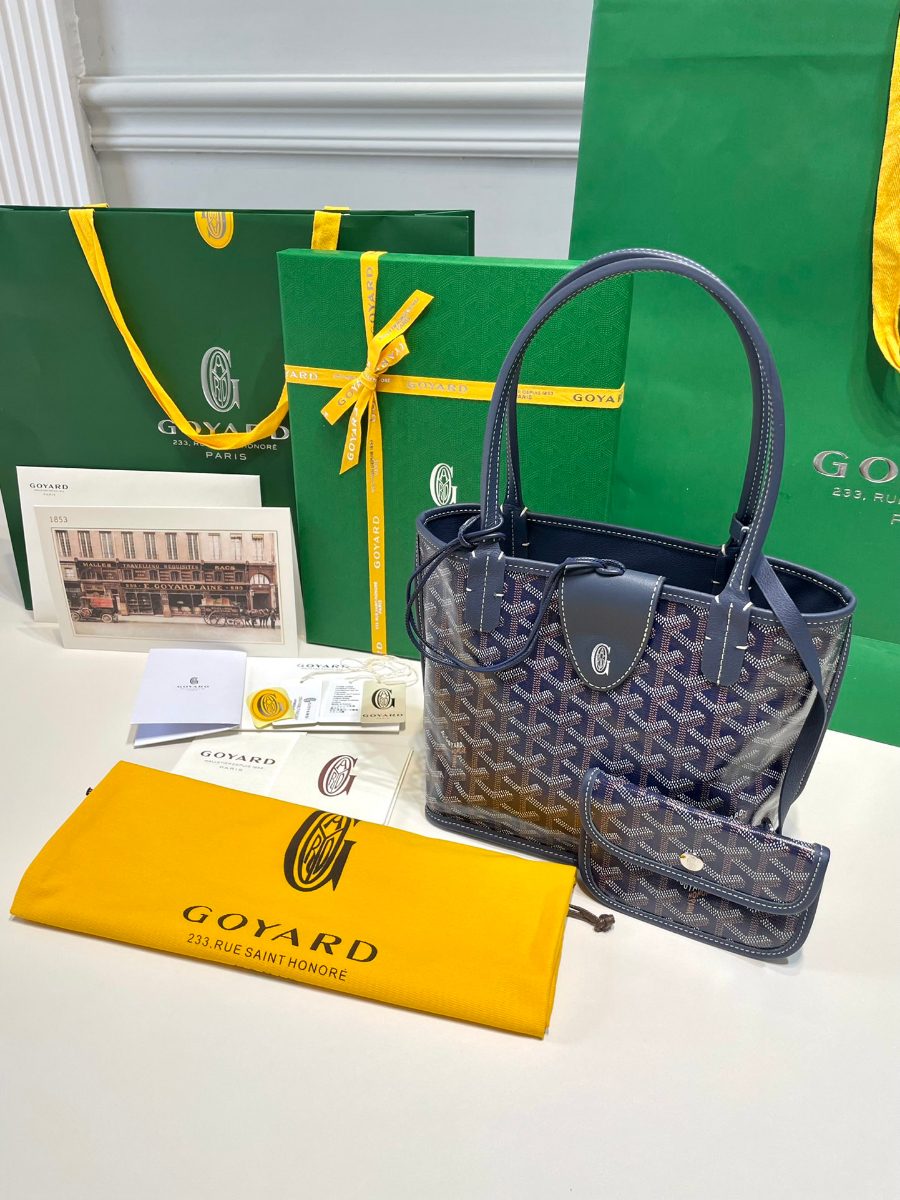 고야드 미니 앙주 토트백 네이비