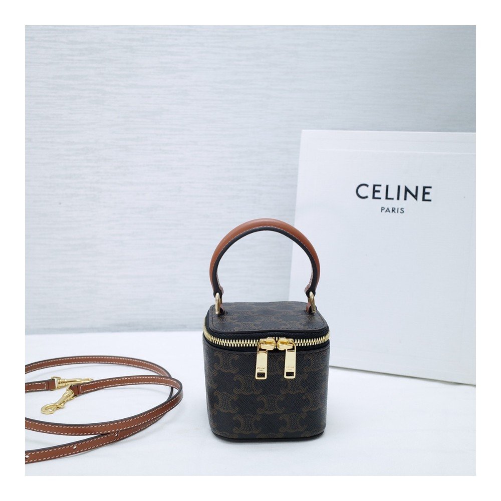 셀린느 트리오페 캔버스 배니티 케이스 코스메틱 백