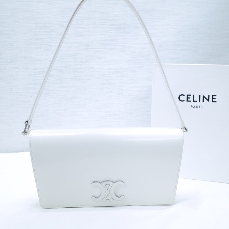 셀린느 트리옹프백 샤이니 카프스킨 화이트