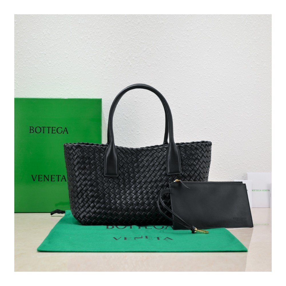 보테가베네타 23SS 블랙 스몰 인트레치오 까바 토트 백