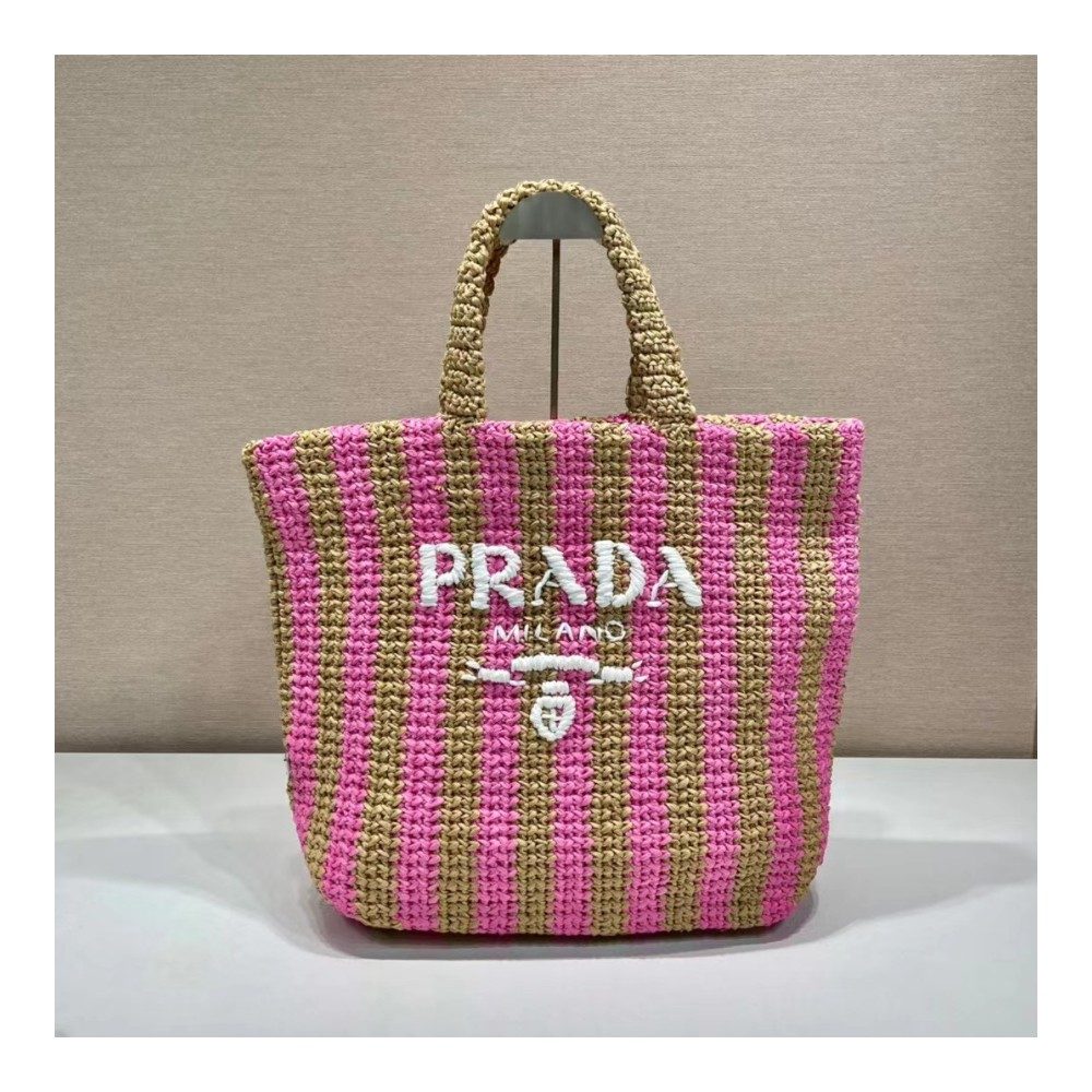 프라다 라피아 토트백