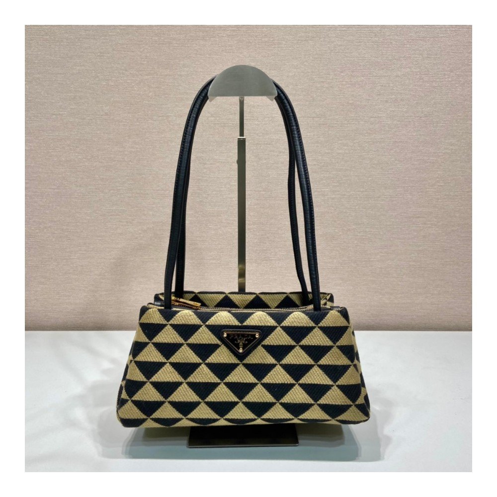 프라다 심볼 자카드 숄더백 베이지