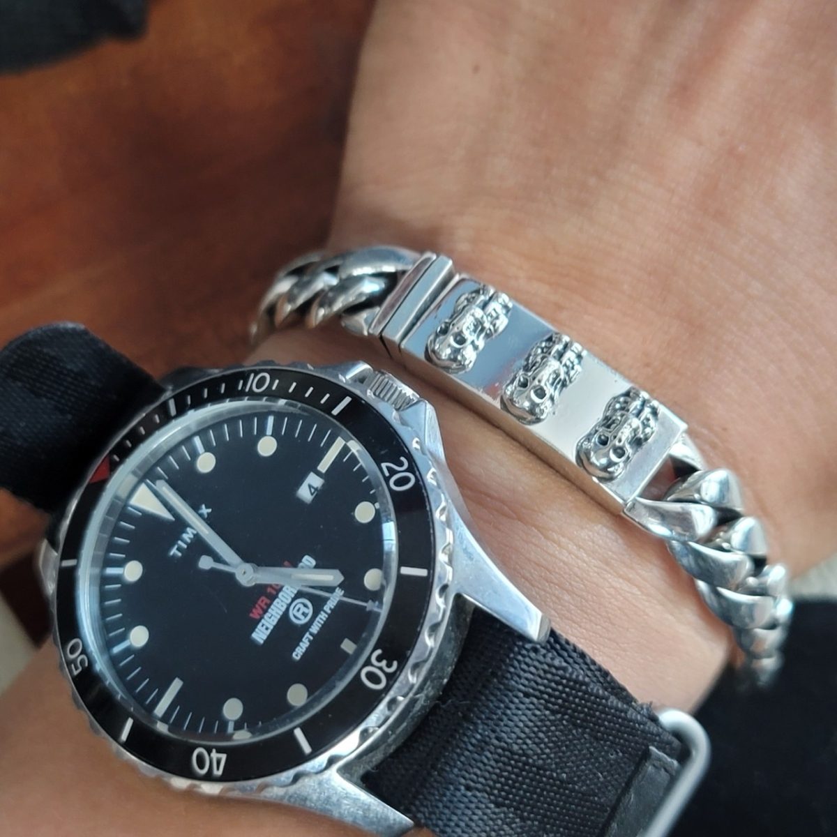 Chrome Hearts 크롬하츠 베이비 2블럭 팔찌