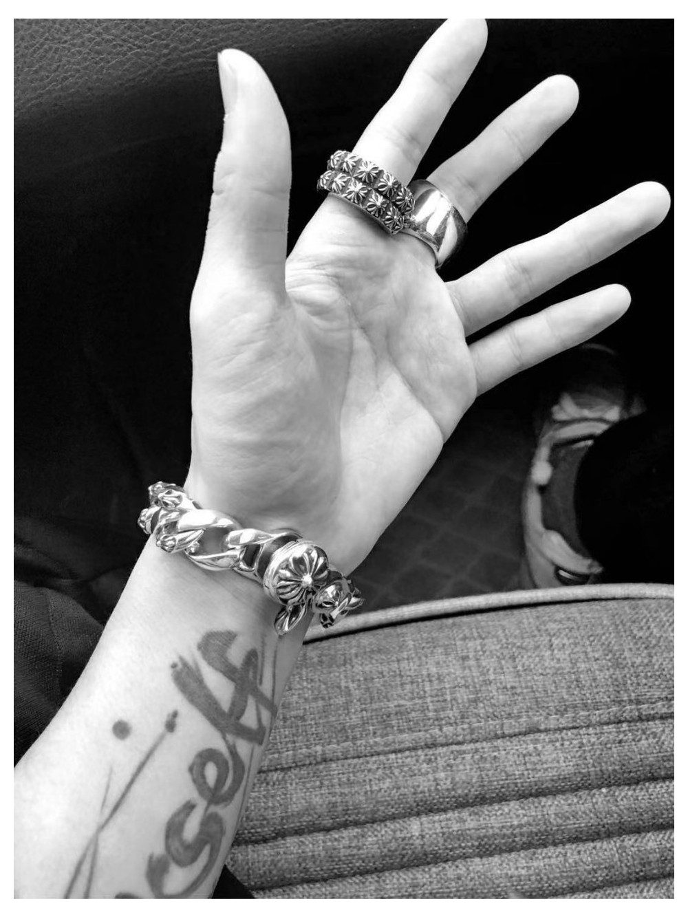 Chrome Hearts 크롬하츠 크로스 팬시 집게 체인 팔찌