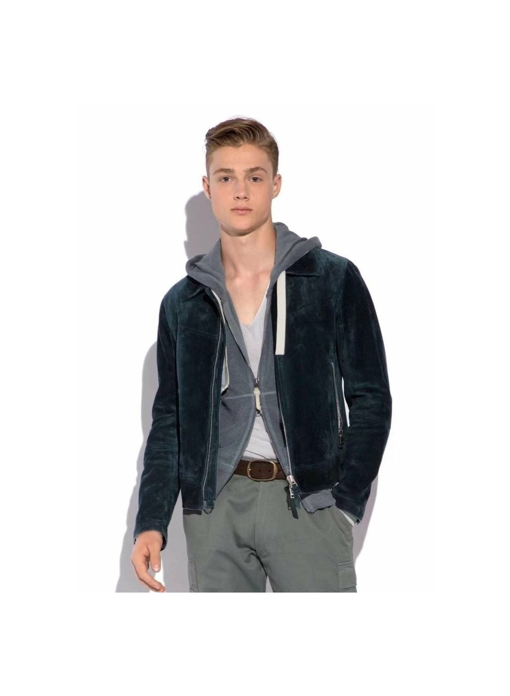 톰포드 스웨이드 트러커자켓 블루