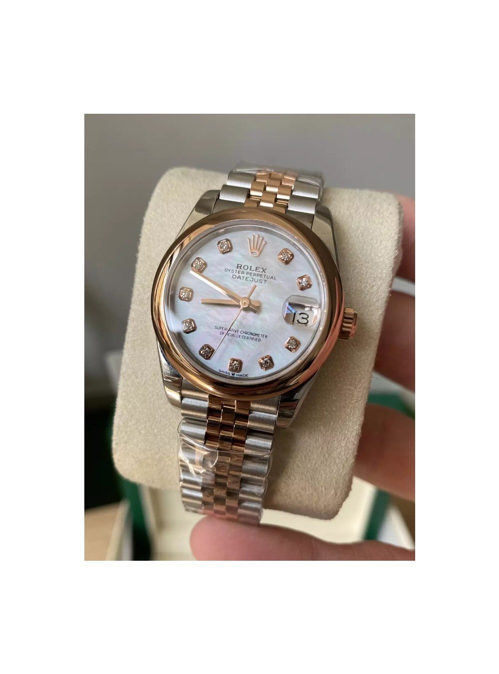 롤렉스 여성용 데이저스트  MOP 다이아몬드 다이얼 스무스 베젤 콤비 SS/RG 31mm 278271