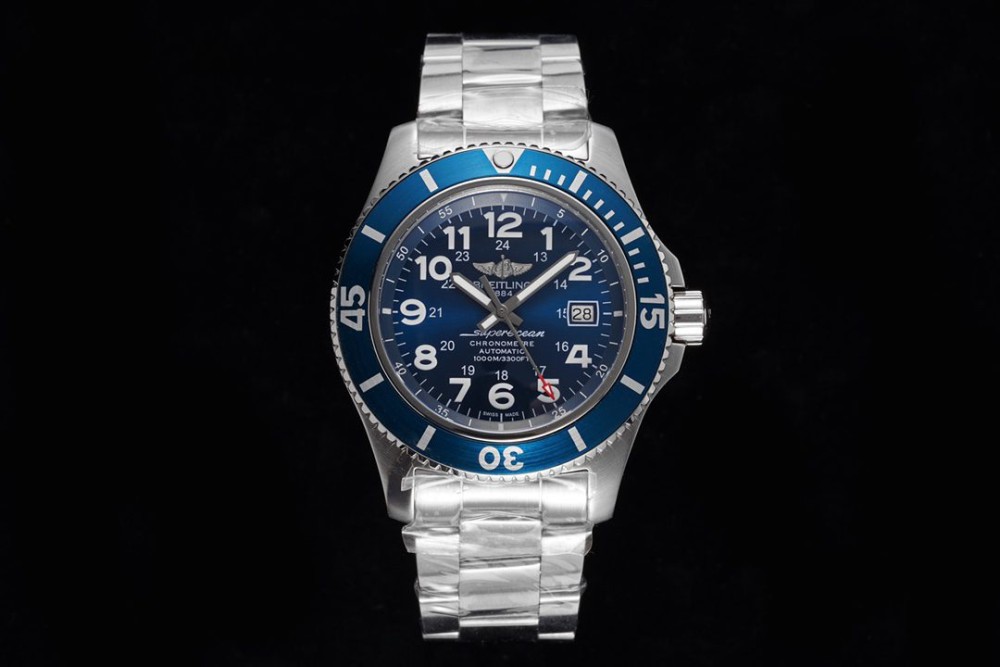 브라이틀링 슈퍼오션 II 스틸 블루 다이얼 SS 브레이슬릿 44mm A17392D81C1A1