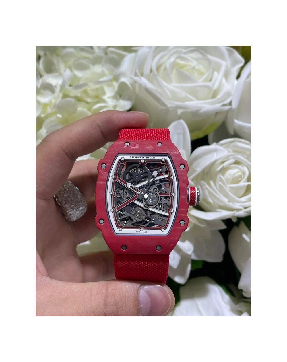 CNC커스텀 리차드밀 엑스트라 플랫 레드 카본 세바스티앙 오지에 RM67-02