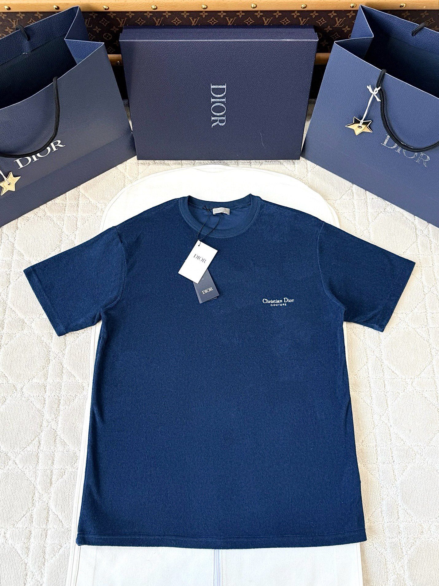 디올 Christian Dior Couture 티셔츠 블루 테리 코튼