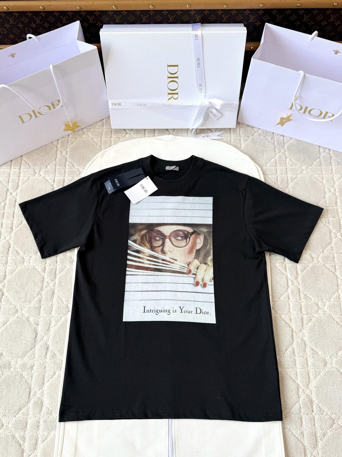 디올 헤리티지 프린트 티셔츠 블랙