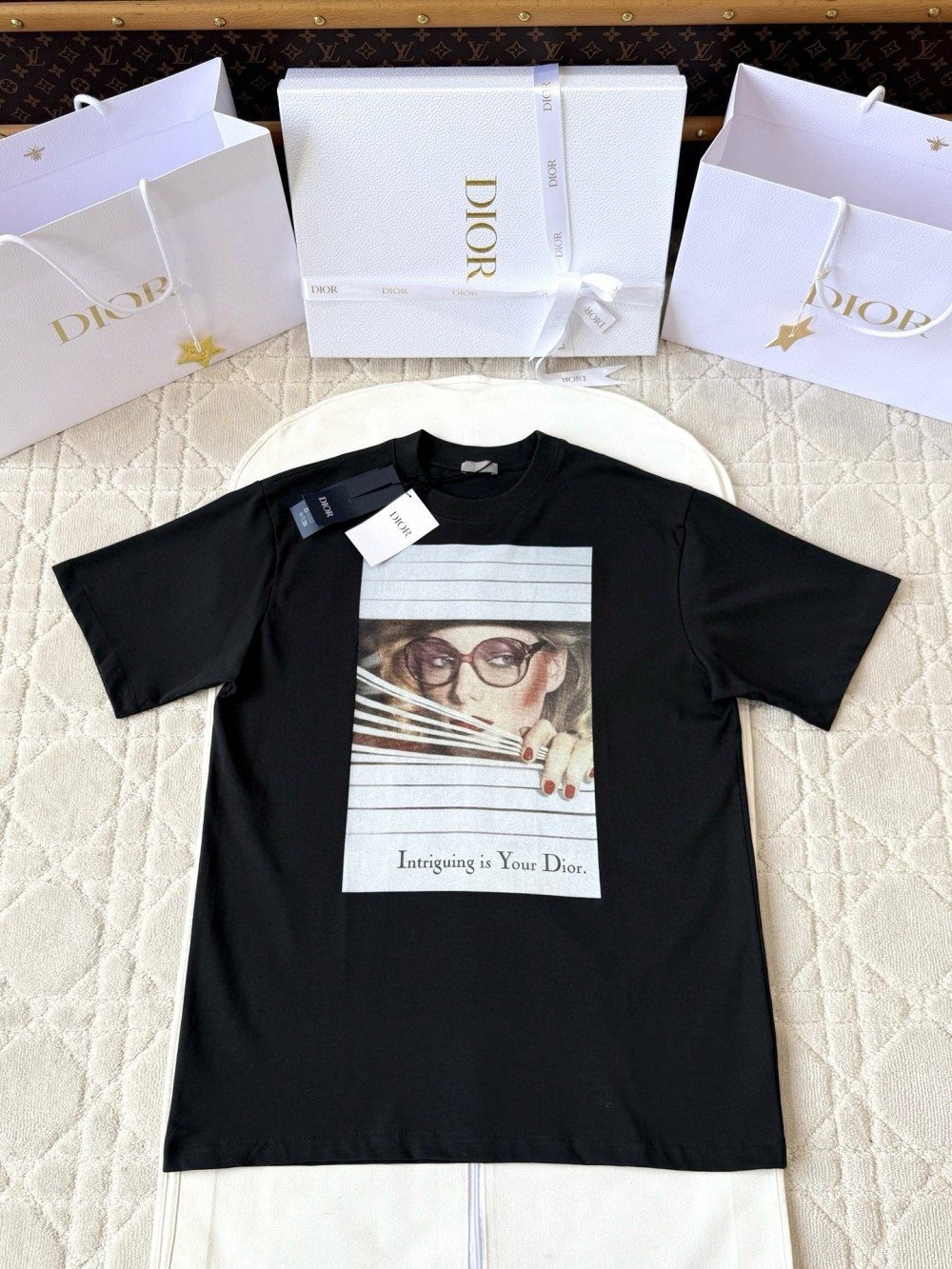 디올 헤리티지 프린트 티셔츠 블랙