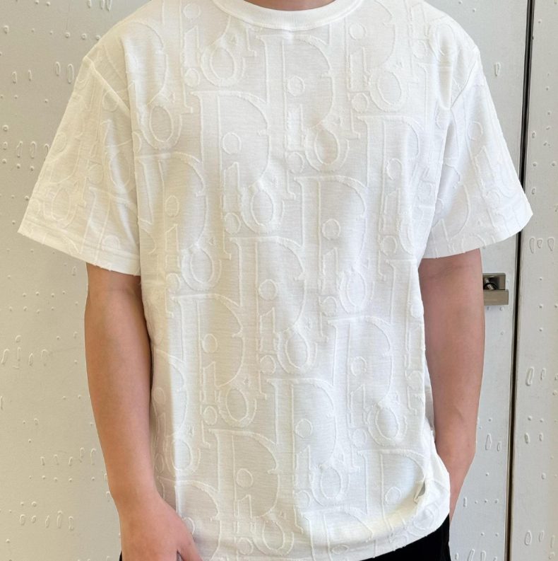 디올 오블리크 필 쿠페 반팔 티셔츠 화이트