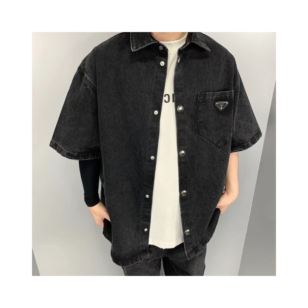 프라다 데님 셔츠 블랙 GEC06712K8F0557