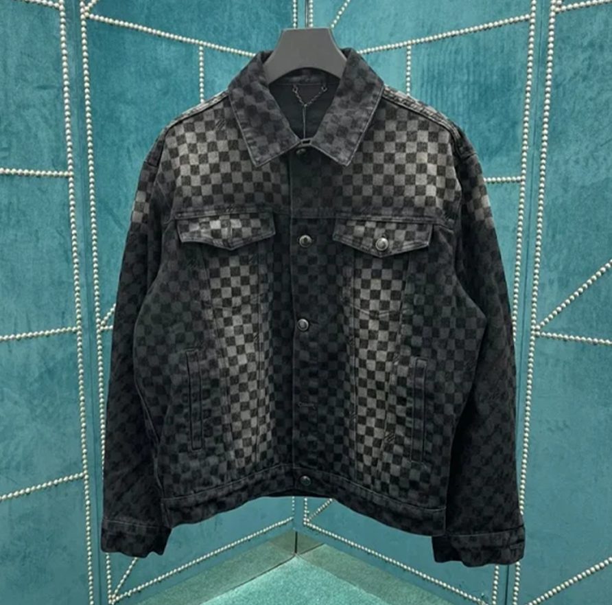 루이비통 플록 다미에 데님 트러커 재킷