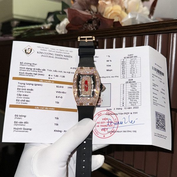 CNC 리차드밀 RM077 천연 다이아 파베 세팅