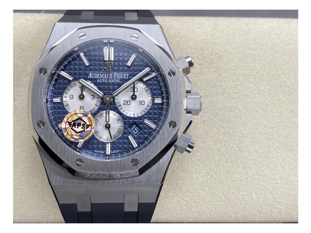 오데마피게 로얄오크 크로노그래프 블루다이얼 러버스트랩 41mm 26331