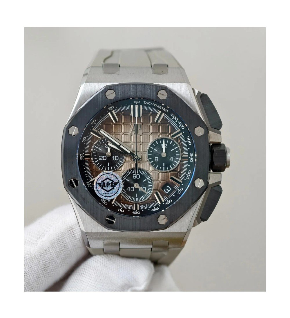 오데마피게 로얄오크 오프쇼어 크로노그래프 브라운 다이얼 SS 세라믹 러버 밴드 43mm 26420