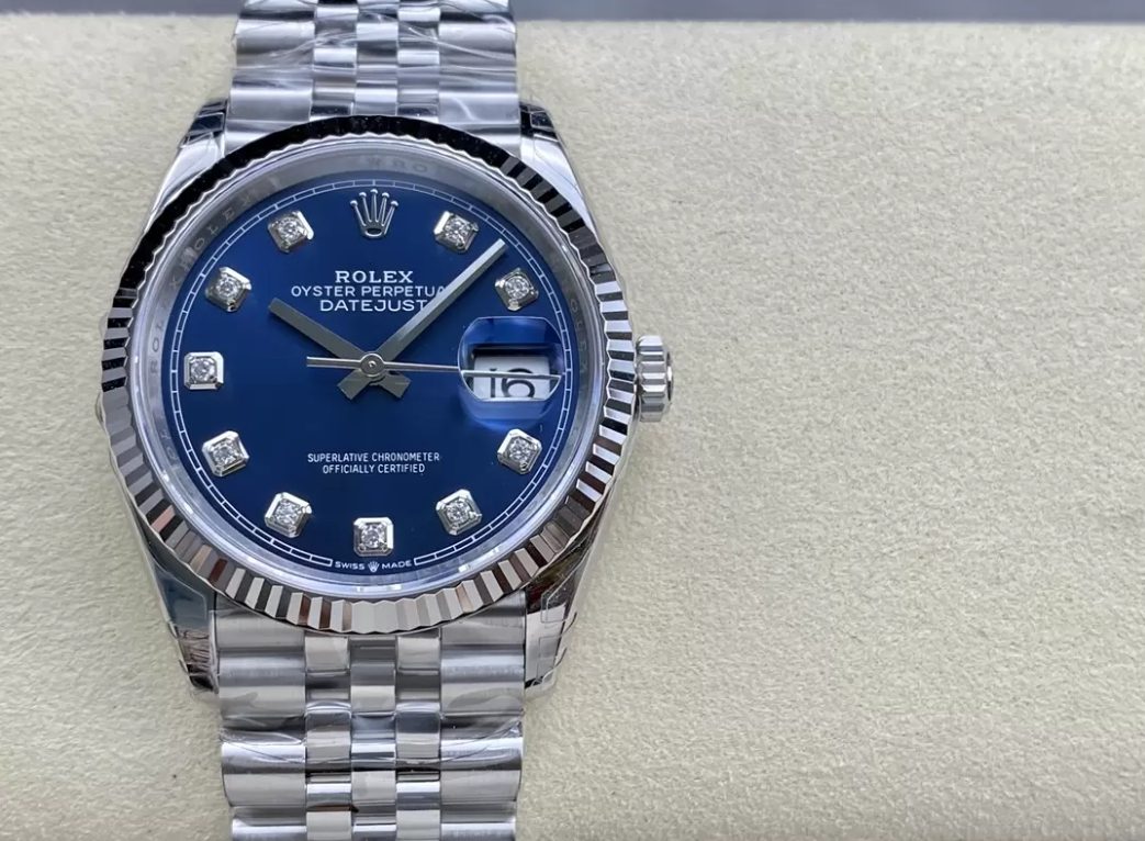 롤렉스 데이저스트 청판 다이얼 10P다이아 SS 쥬빌레 36mm V2버전 126234